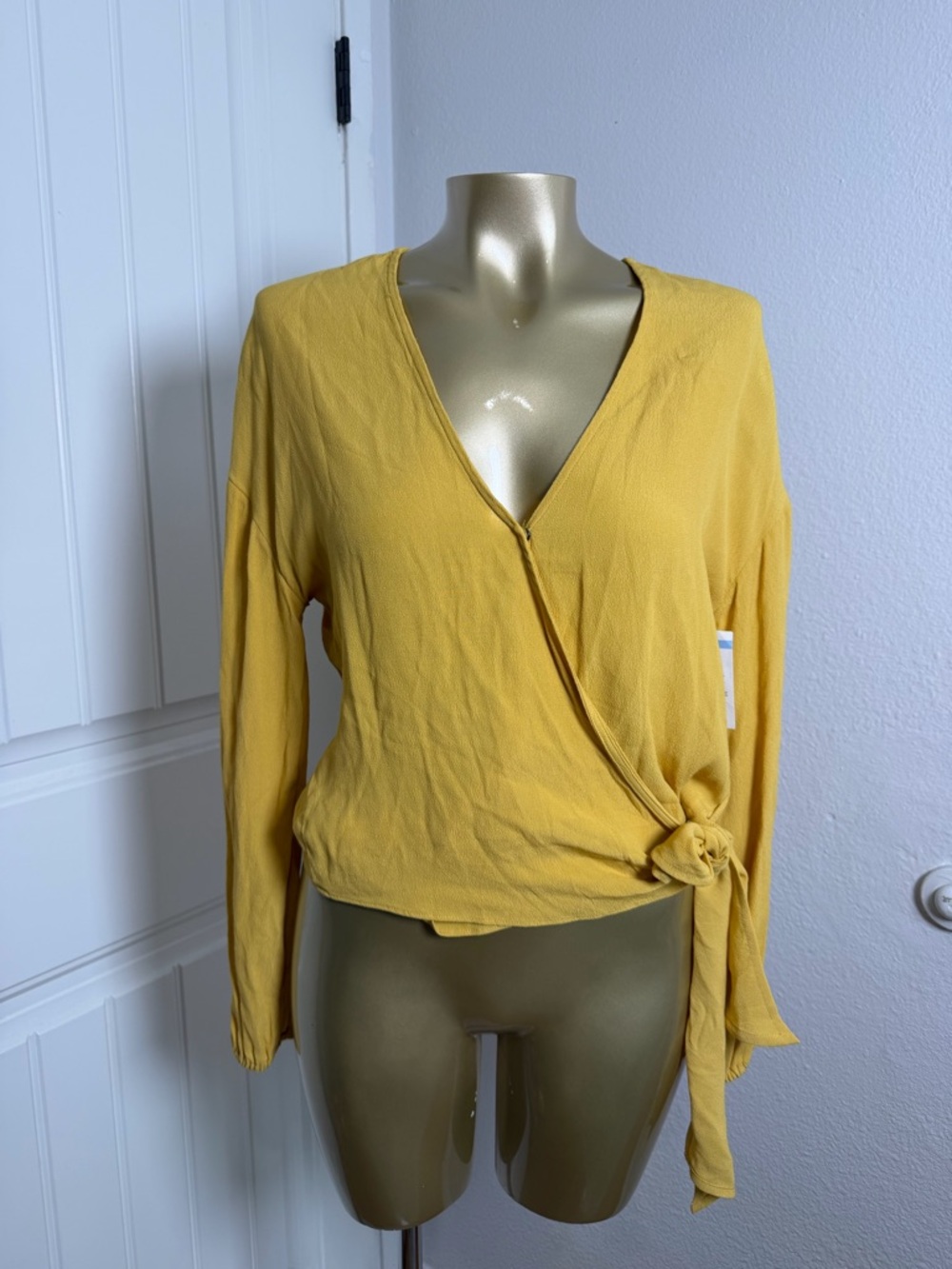 Madewell Yellow Peasant Blouse XS